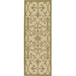 Rug Unique Loom Outdoor Botanical Light Green Runner 2' 2 x 6' 0