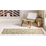 Rug Unique Loom Outdoor Botanical Light Green Runner 2' 2 x 6' 0