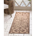 Rug Unique Loom Outdoor Botanical Brown Runner 2' 2 x 6' 0