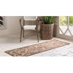 Rug Unique Loom Outdoor Botanical Brown Runner 2' 2 x 6' 0