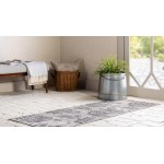 Rug Unique Loom Outdoor Botanical Gray Runner 2' 2 x 6' 0