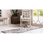 Rug Unique Loom Outdoor Botanical Gray Runner 2' 2 x 6' 0