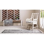 Rug Unique Loom Outdoor Botanical Gray Runner 2' 2 x 6' 0