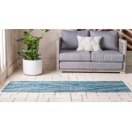 Rug Unique Loom Outdoor Botanical Teal Runner 2' 0 x 6' 0