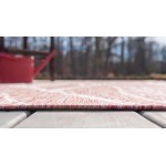 Rug Unique Loom Outdoor Botanical Rust Red Runner 2' 0 x 6' 0