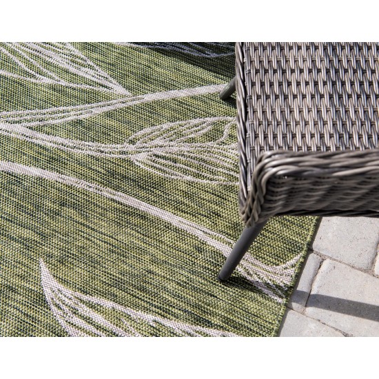 Rug Unique Loom Outdoor Botanical Green Runner 2' 0 x 6' 0