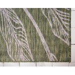 Rug Unique Loom Outdoor Botanical Green Runner 2' 0 x 6' 0