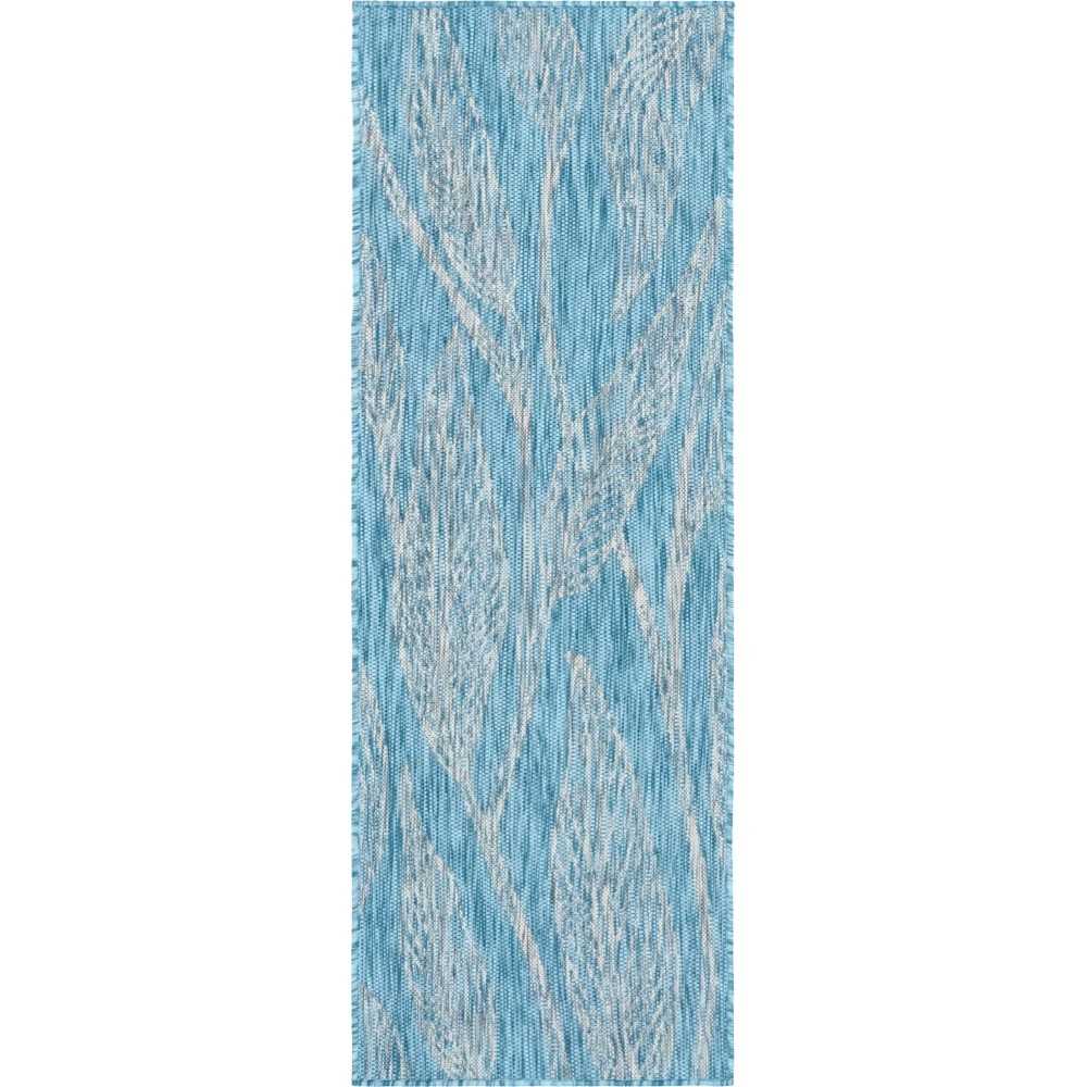 Rug Unique Loom Outdoor Botanical Aqua Blue Runner 2' 0 x 6' 0 Rug Unique Loom Outdoor Botanical Aqua Blue Runner 2' 0 x 6' 0