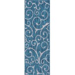 Rug Unique Loom Outdoor Botanical Teal Runner 2' 0 x 6' 0