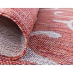 Rug Unique Loom Outdoor Botanical Rust Red Runner 2' 0 x 6' 0