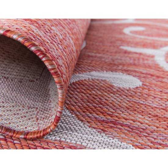 Rug Unique Loom Outdoor Botanical Rust Red Runner 2' 0 x 6' 0