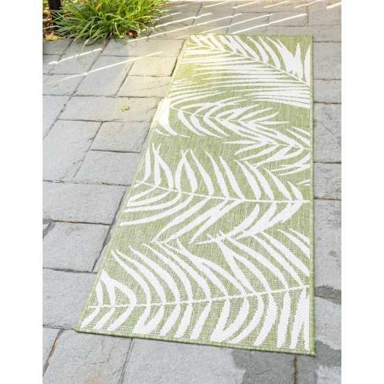 Rug Unique Loom Outdoor Botanical Green Runner 2' 0 x 6' 0