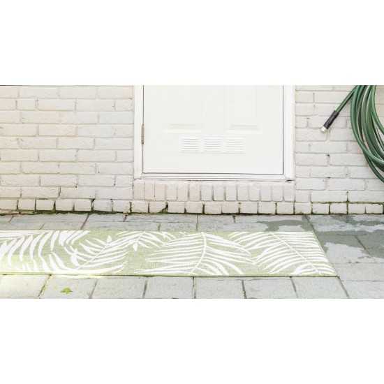Rug Unique Loom Outdoor Botanical Green Runner 2' 0 x 6' 0
