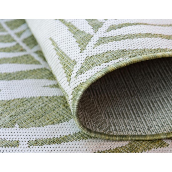 Rug Unique Loom Outdoor Botanical Green Runner 2' 0 x 6' 0