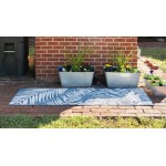 Rug Unique Loom Outdoor Botanical Navy Blue Runner 2' 0 x 6' 0