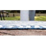 Rug Unique Loom Outdoor Botanical Navy Blue Runner 2' 0 x 6' 0