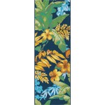 Rug Unique Loom Outdoor Botanical Blue Runner 2' 0 x 6' 0