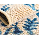 Rug Unique Loom Outdoor Botanical Beige/Blue Runner 2' 0 x 6' 0