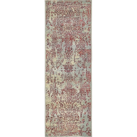 Rug Unique Loom Outdoor Botanical Red Runner 2' 0 x 6' 0