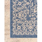 Rug Unique Loom Outdoor Botanical Navy Blue Runner 2' 0 x 6' 0