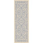 Rug Unique Loom Outdoor Botanical Beige/Blue Runner 2' 0 x 6' 0