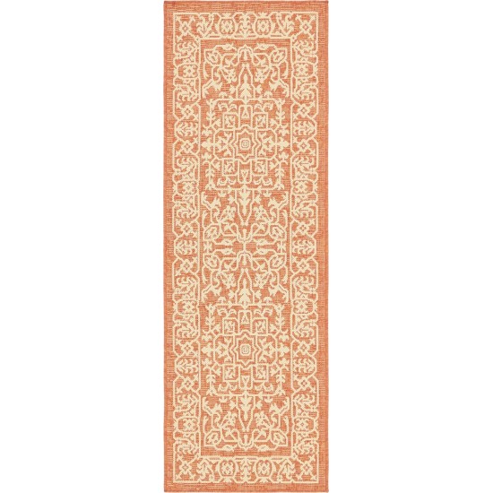 Rug Unique Loom Outdoor Botanical Terracotta Runner 2' 0 x 6' 0