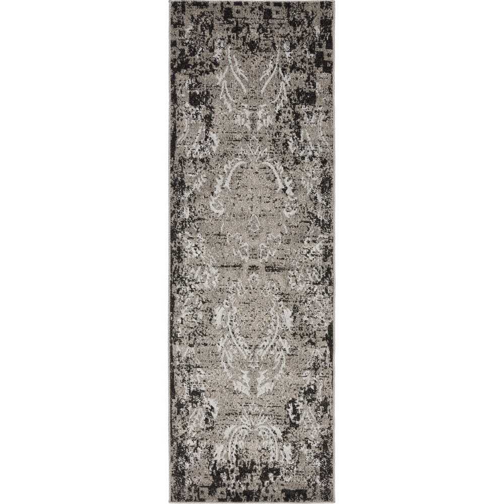 Rug Unique Loom Outdoor Botanical Light Gray Runner 2' 0 x 6' 0