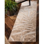 Rug Unique Loom Outdoor Botanical Beige Runner 2' 0 x 6' 0