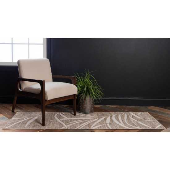 Rug Unique Loom Outdoor Botanical Beige Runner 2' 0 x 6' 0