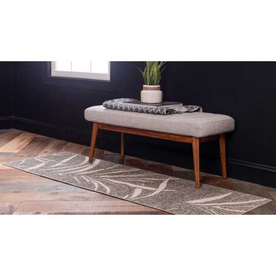 Rug Unique Loom Outdoor Botanical Gray Runner 2' 0 x 6' 0
