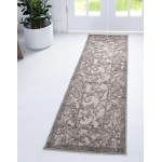 Rug Unique Loom Outdoor Botanical Beige/Gray Runner 2' 0 x 6' 0