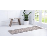 Rug Unique Loom Outdoor Botanical Beige/Gray Runner 2' 0 x 6' 0