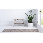 Rug Unique Loom Outdoor Botanical Beige/Gray Runner 2' 0 x 6' 0