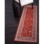 Rug Unique Loom Outdoor Botanical Rust Red Runner 2' 0 x 6' 0