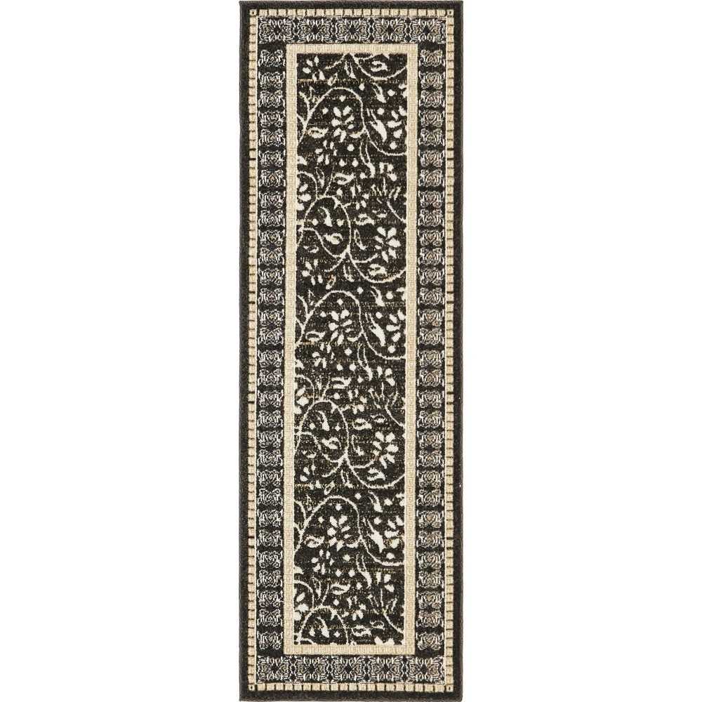 Rug Unique Loom Outdoor Botanical Black Runner 2' 0 x 6' 0 Rug Unique Loom Outdoor Botanical Black Runner 2' 0 x 6' 0