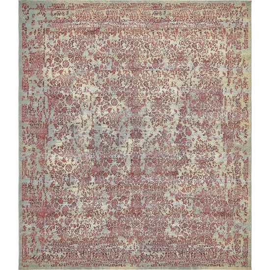 Rug Unique Loom Outdoor Botanical Red Rectangular 10' 0 x 12' 0