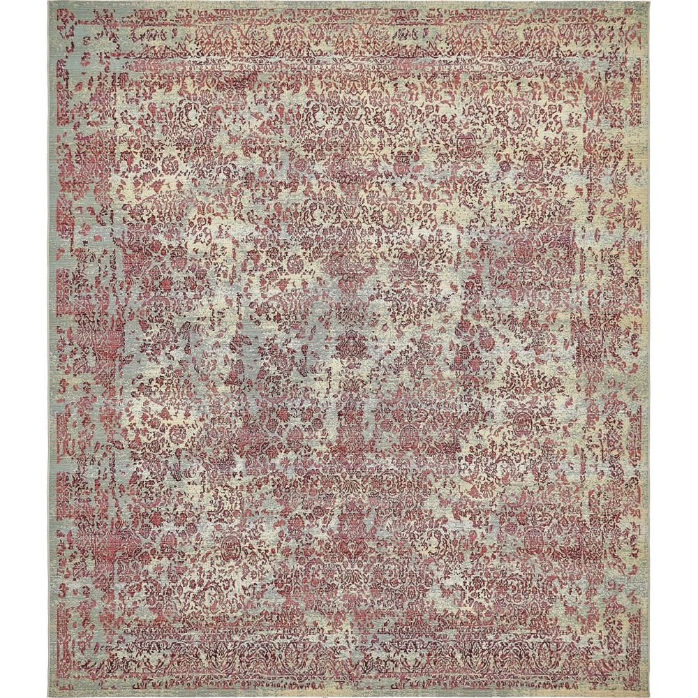 Rug Unique Loom Outdoor Botanical Red Rectangular 10' 0 x 12' 0