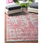 Rug Unique Loom Outdoor Botanical Red Rectangular 10' 0 x 12' 0