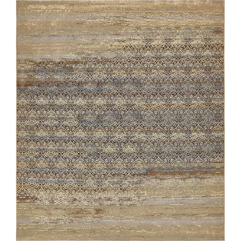 Rug Unique Loom Outdoor Botanical Beige Rectangular 10' 0 x 12' 0