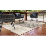 Rug Unique Loom Outdoor Botanical Beige Rectangular 10' 0 x 12' 0