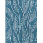 Rug Unique Loom Outdoor Botanical Teal Rectangular 9' 0 x 12' 0