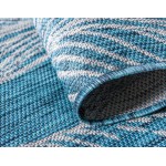 Rug Unique Loom Outdoor Botanical Teal Rectangular 9' 0 x 12' 0