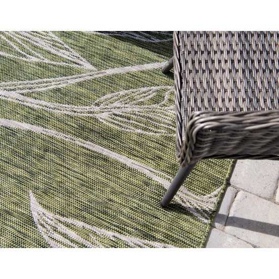 Rug Unique Loom Outdoor Botanical Green Rectangular 9' 0 x 12' 0