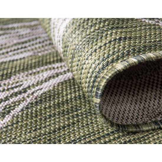 Rug Unique Loom Outdoor Botanical Green Rectangular 9' 0 x 12' 0