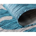 Rug Unique Loom Outdoor Botanical Teal Rectangular 9' 0 x 12' 0