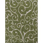 Rug Unique Loom Outdoor Botanical Green Rectangular 9' 0 x 12' 0