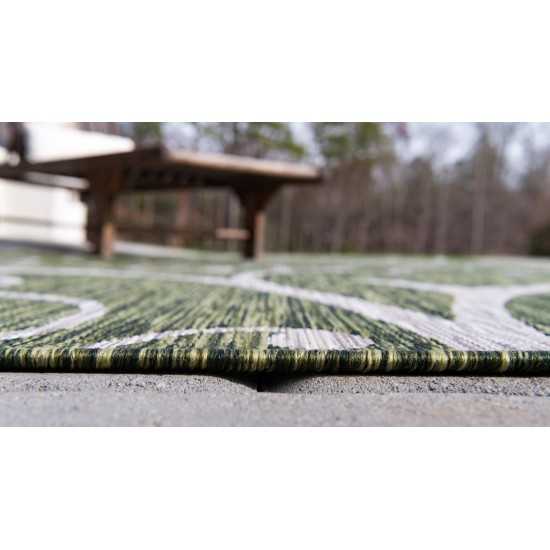 Rug Unique Loom Outdoor Botanical Green Rectangular 9' 0 x 12' 0
