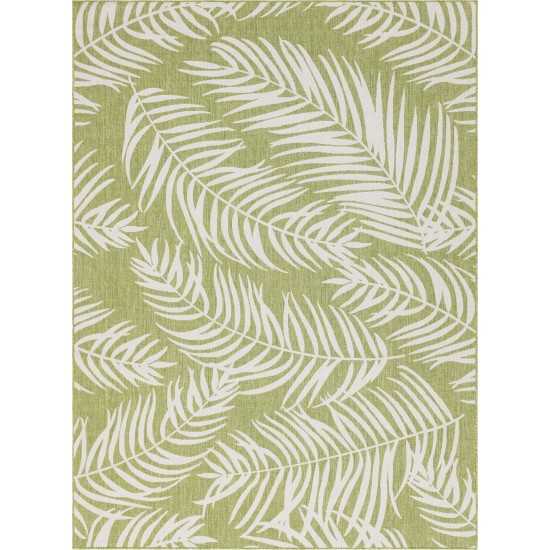 Rug Unique Loom Outdoor Botanical Green Rectangular 9' 0 x 12' 0