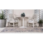 Rug Unique Loom Outdoor Botanical Beige/Navy Blue Rectangular 9' 0 x 12' 0