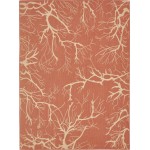 Rug Unique Loom Outdoor Botanical Terracotta Rectangular 9' 0 x 12' 0